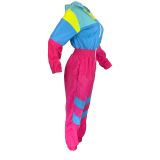 Women patchwork contrast color zipper jumpsuit