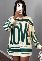 Women Casual spring Letter Print long sleeve Top