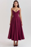 Women spring sexy sleeveless Maxi Solid Strapless dress