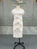 Plus Size African Women Off Shoulder Ruffle Edge Dress