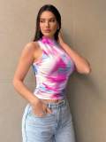 Women Spring and Summer Gradient Printed Sleeveless Top