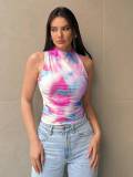 Women Spring and Summer Gradient Printed Sleeveless Top