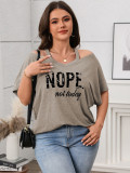 Spring Casual Plus Size Women's Short-Sleeve Off-Shoulder Top