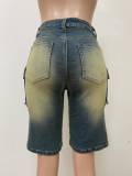 Women's Summer Casual Loose Pocket Denim Shorts