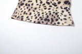Women's Spring Leopard Print Slim Fitted Camisole and Casual Shorts Set