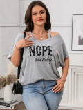 Spring Casual Plus Size Women's Short-Sleeve Off-Shoulder Top