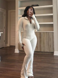 Sports Casual Women's Sexy Tight Fitting Long Sleeve Top Micro Bell Pants Two-Piece Set