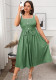 Spring/Summer Plus Size Solid Color Casual Strap Low-Back Long Dress