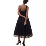 Sexy Mesh Zipper Gowns Casual Loose A-line Party Dress