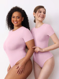 Women's Short-Sleeve Tight-Fit Solid Color Bodysuit Outdoor Wear