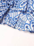 Bohemian Holiday Strapless Slim Waist Mini Cascading Ruffles Dress