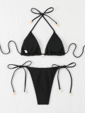 Sexy Solid Color Two-Piece Bikini Swimsuit for Women