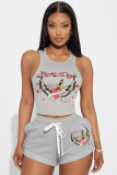 Print Camisole and Shorts Set