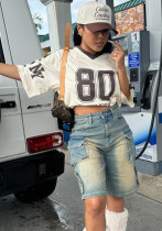 Women's Summer Casual Loose Pocket Denim Shorts Women's Summer Casual Loose Pocket Denim Shorts