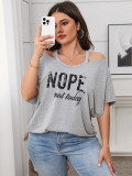 Spring Casual Plus Size Women's Short-Sleeve Off-Shoulder Top