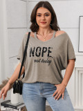 Spring Casual Plus Size Women's Short-Sleeve Off-Shoulder Top