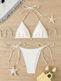Sexy Solid Color Two-Piece Bikini Swimsuit for Women