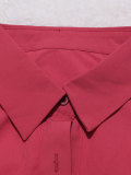 Women Spring Casual Red Long Sleeve Shirt Dress