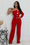 Women Sexy One Shoulder Long Sleeve Jumpsuits