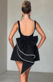 Women Summer Pearl Edge Backless Dress