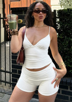 Women's Summer Solid Color Tank Top Butt-Lifting Shorts Sportswear Set Women's Summer Solid Color Tank Top Butt-Lifting Shorts Sportswear Set