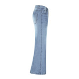 High Waist Loose Wide-Leg Women's Denim Pants