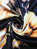 Spring & Autumn Women's Fashion Elegant Wrap V-Neck Half-Sleeve Print Belt Maxi Dress