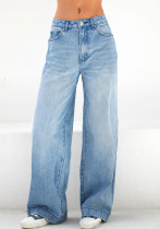 High Waist Loose Wide-Leg Women's Denim Pants High Waist Loose Wide-Leg Women's Denim Pants