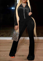 Spring & Autumn Fashion Long-Sleeve Zipper Pocket Jumpsuit