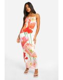 Print Summer Women's Holiday Style Strappy Long Dress
