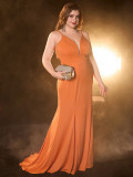 Plus Size Low Back Elegant Evening Dress