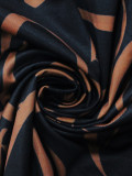 Spring & Autumn Women's Fashion Elegant Wrap V-Neck Half-Sleeve Print Belt Maxi Dress