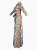Spring Summer & Autumn Women's Fashion Elegant V-Neck Half-Sleeve Casual Long Dress