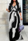 Spring Summer & Autumn Women's Fashion Elegant V-Neck Half-Sleeve Casual Long Dress
