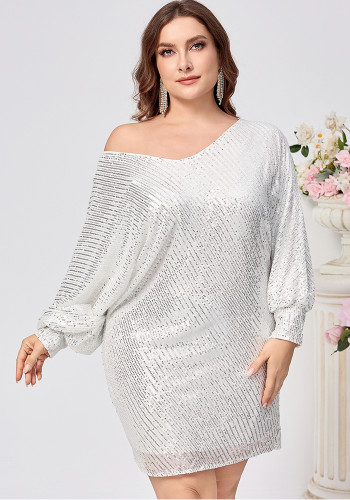 Plus Size sequin Cocktail Party Dress Evening Gown