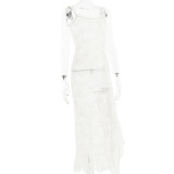 Spring Sexy Fashion Sheer Lace Slim Long Dress