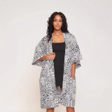 Women three-quarter sleeve printed jacket