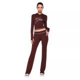 Women Strapless Top and Casual trousers two-piece set