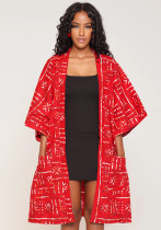 Women three-quarter sleeve printed jacket