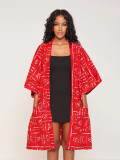 Women three-quarter sleeve printed jacket
