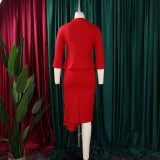 Women Spring Lace Patchwork African Dress