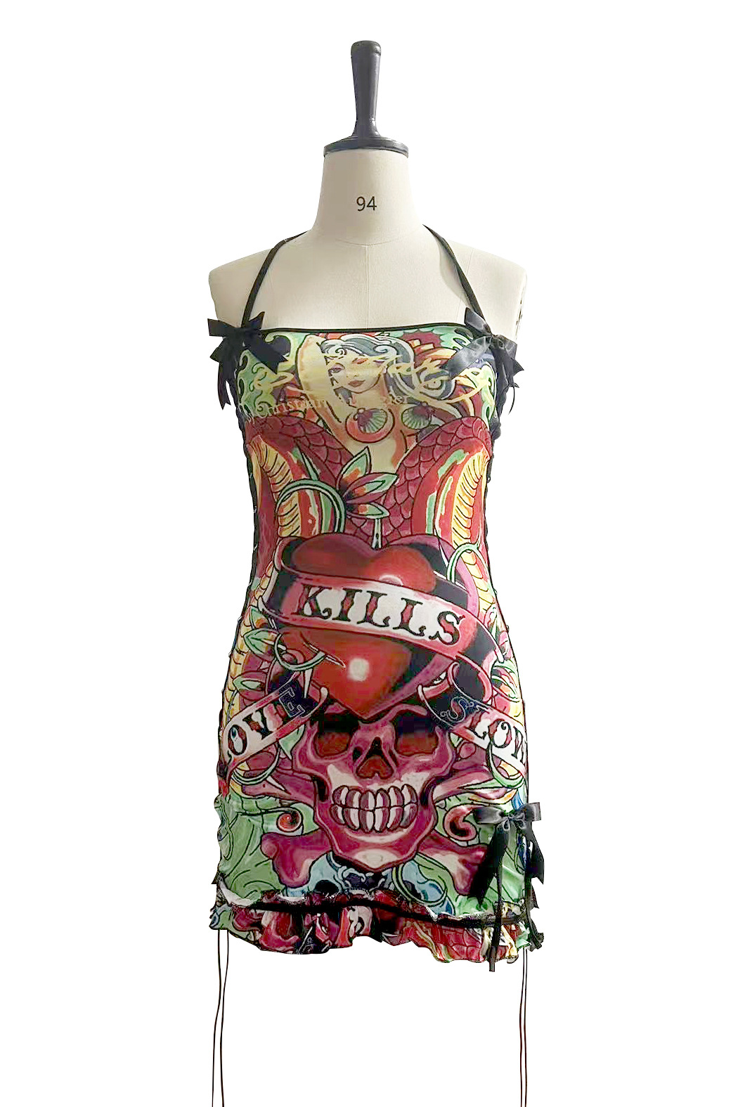Retro Print Drawstring Strapless Dress for Summer Vacations