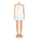Women's Summer Strap Lace-Up Short Dress
