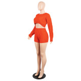 Women's Knit Sweater Shorts Nightclub Two-Piece Set