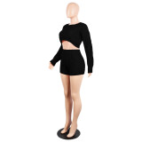 Women's Knit Sweater Shorts Nightclub Two-Piece Set