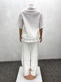 Women's Casual Long-Sleeve Shirt and Trousers Two-Piece Set