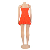 Women's Summer Strap Lace-Up Short Dress
