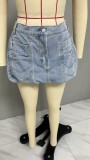 Summer Pocket Denim Short Skirt