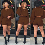 Women's Knit Sweater Shorts Nightclub Two-Piece Set