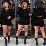Women's Knit Sweater Shorts Nightclub Two-Piece Set